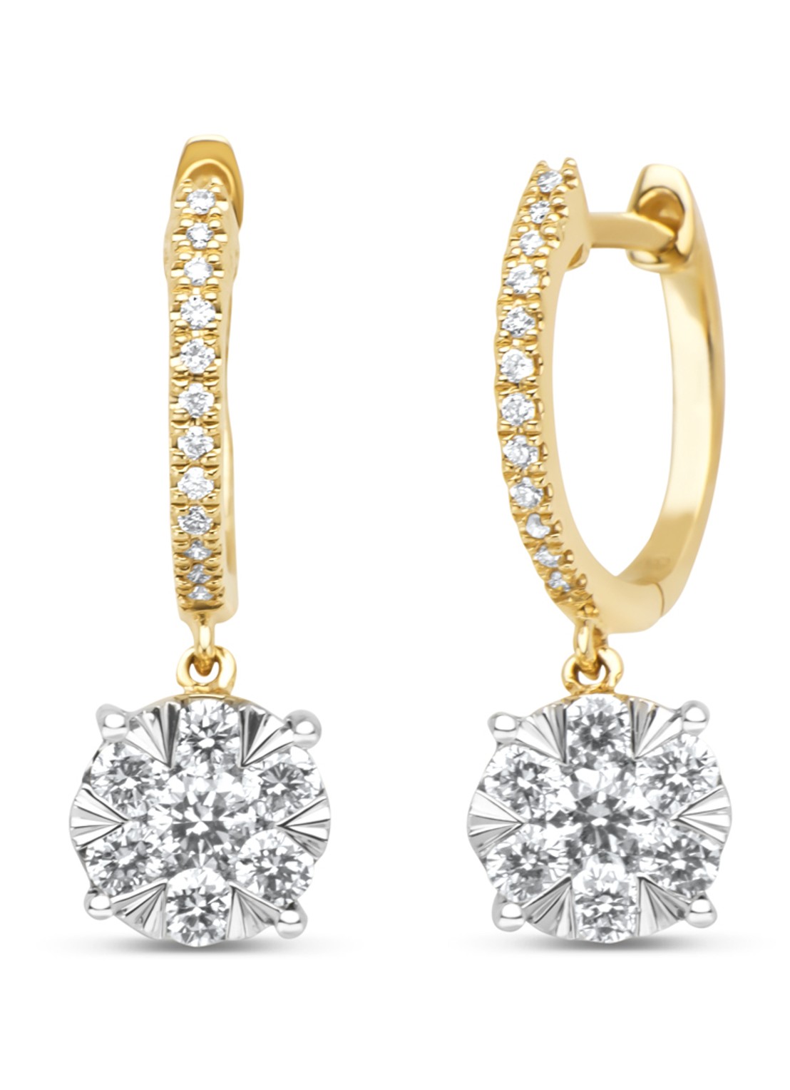 Diamond Point Gouden oorsieraden, 0.64 ct diamant, Enchanted - voorkant geelgoud