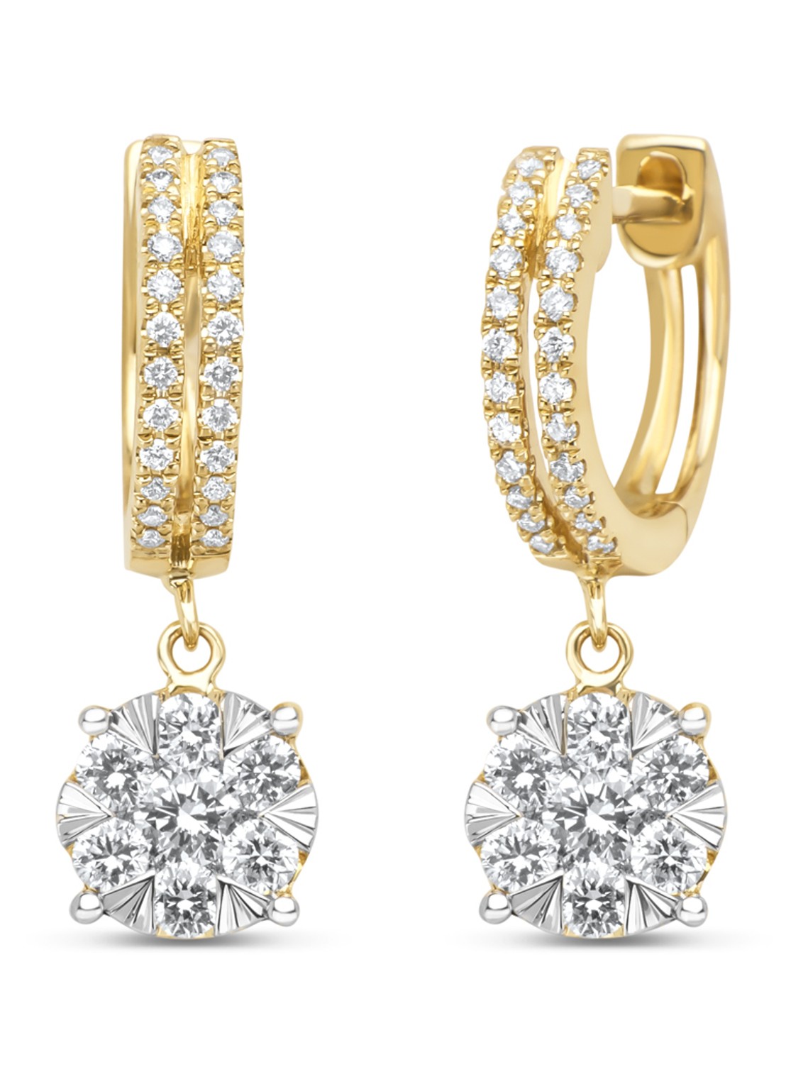 Diamond Point Gouden oorsieraden, 0.65 ct diamant, Enchanted - voorkant geelgoud
