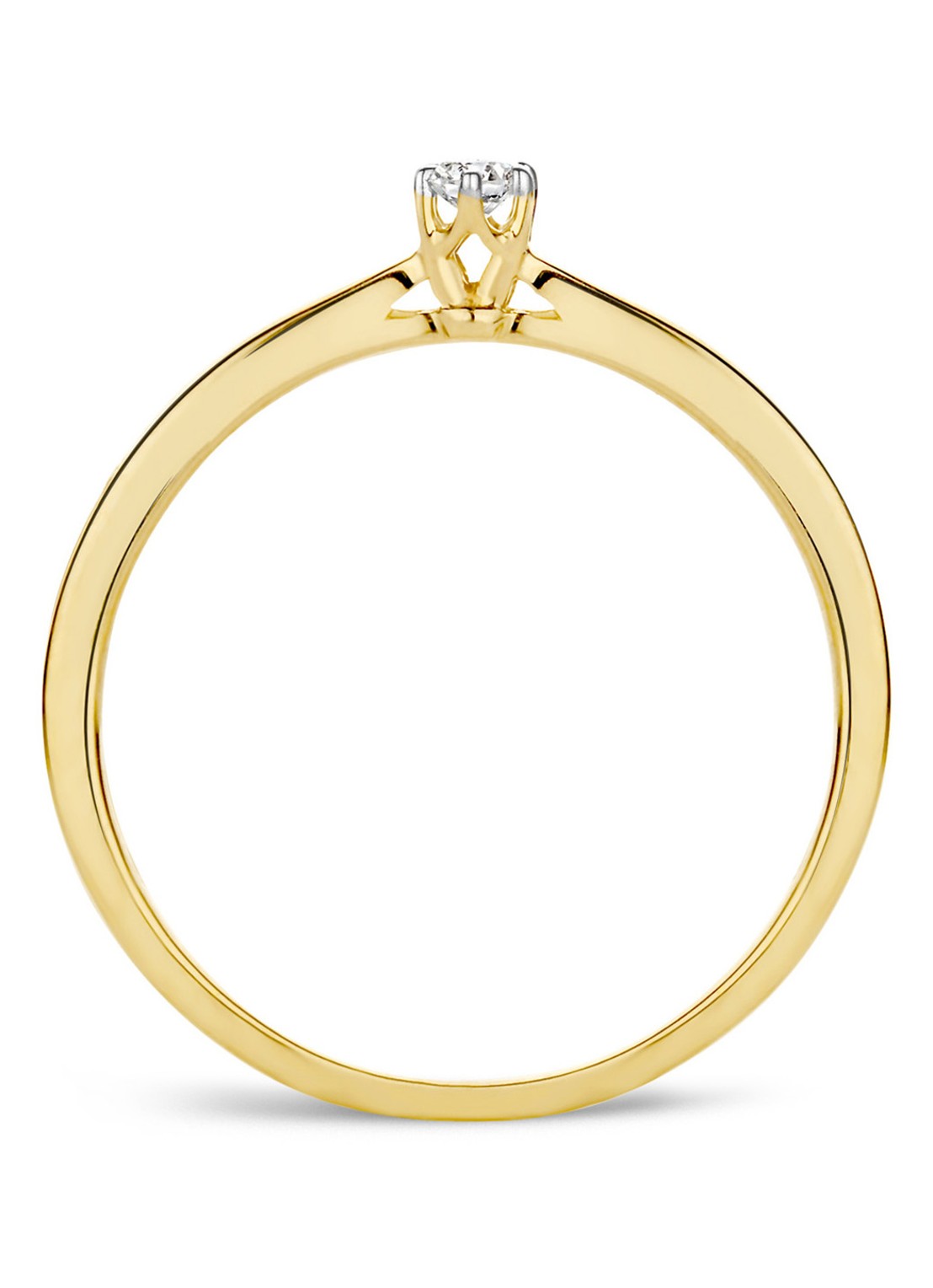Diamond Point Gouden ring 0.05 ct diamant Starlight - voorkant goud