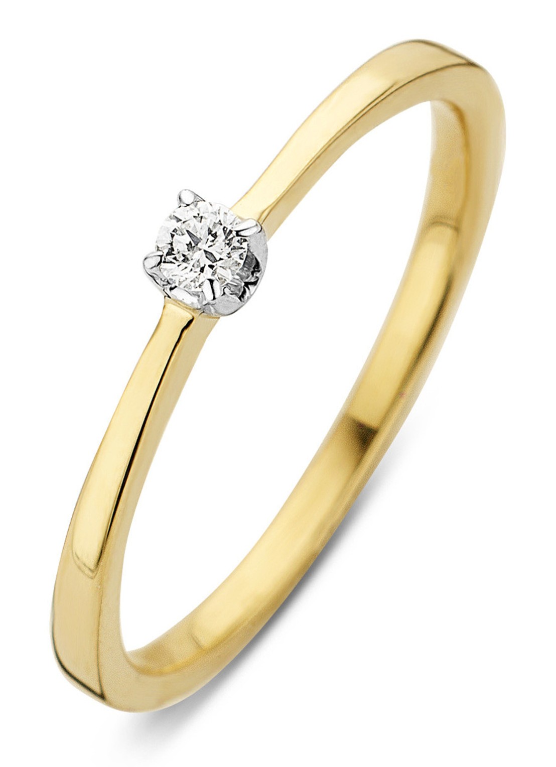 Diamond Point Gouden ring 0.05 ct diamant Starlight - voorkant goud