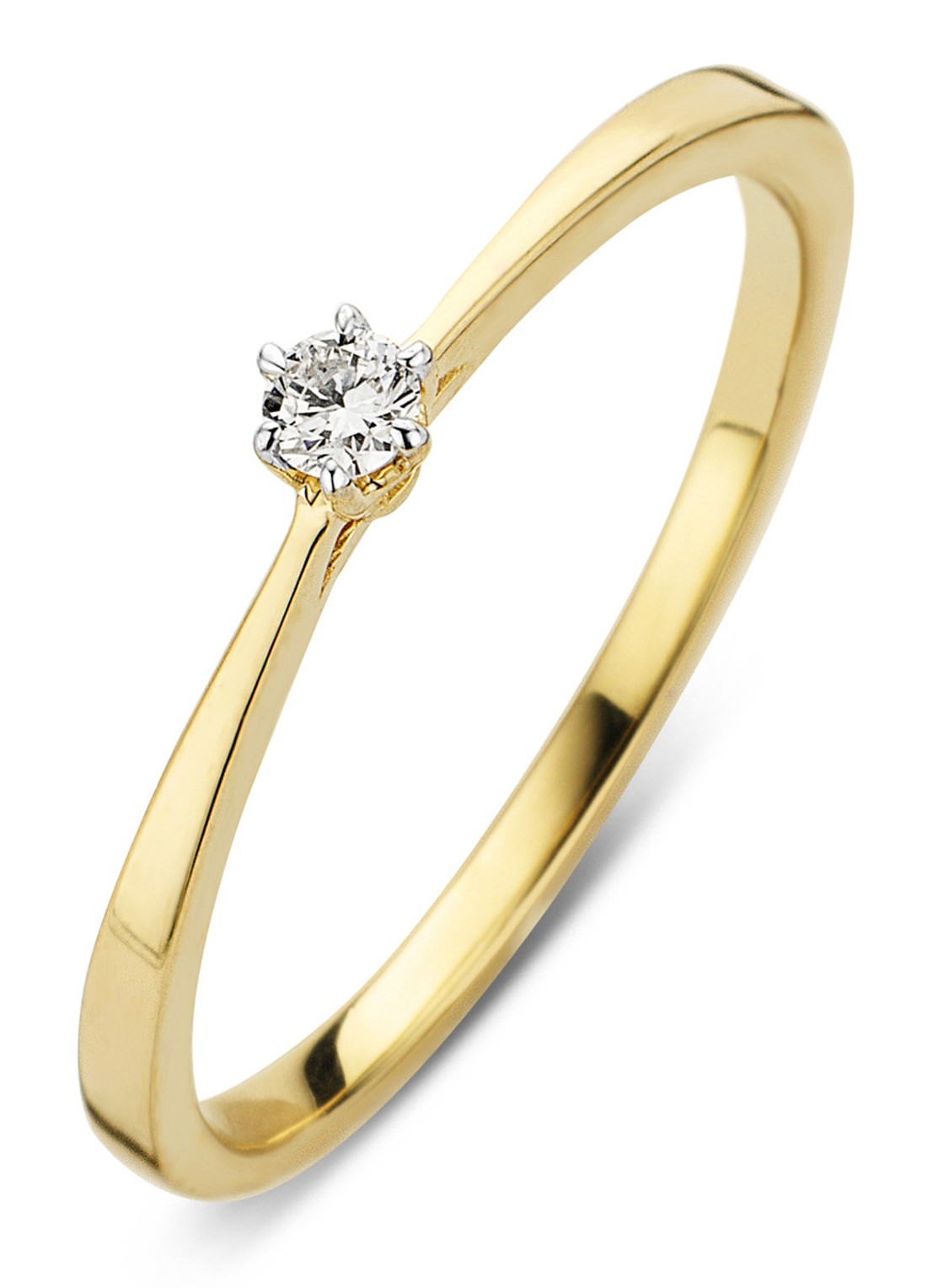 Diamond Point Gouden ring 0.05 ct diamant Starlight - voorkant 2 goud