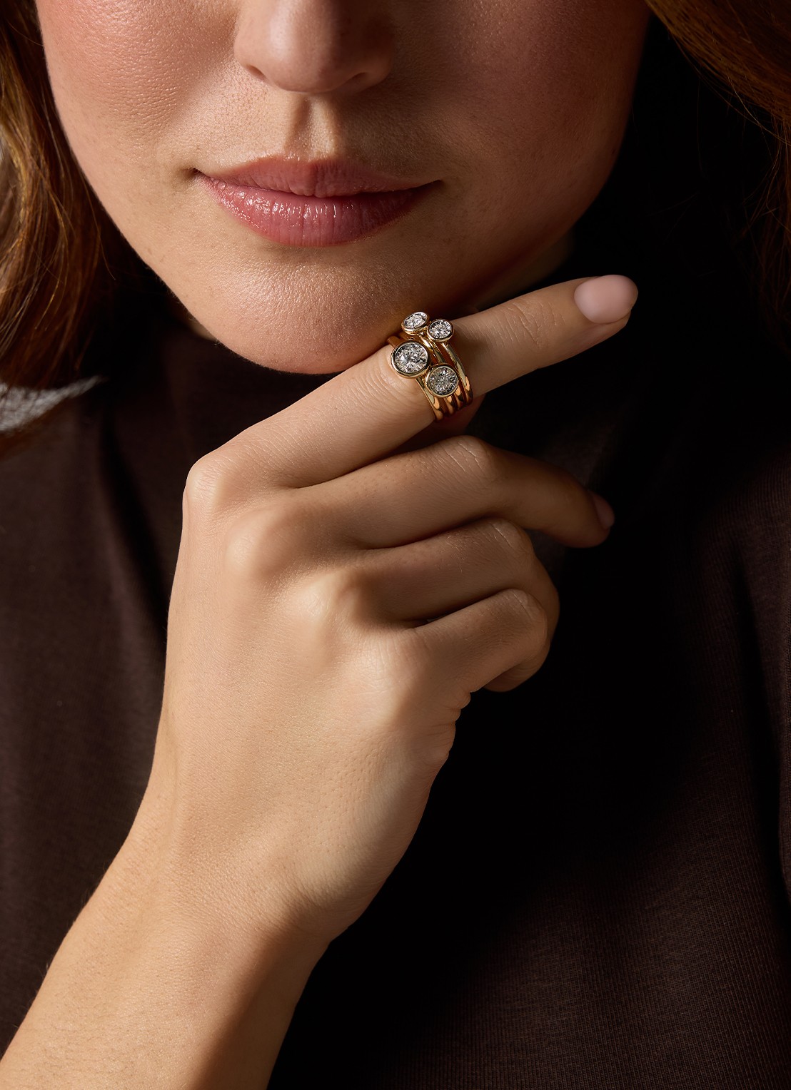 Diamond Point Gouden ring, 0.06 ct diamant, Cosmic - detail 5 geelgoud