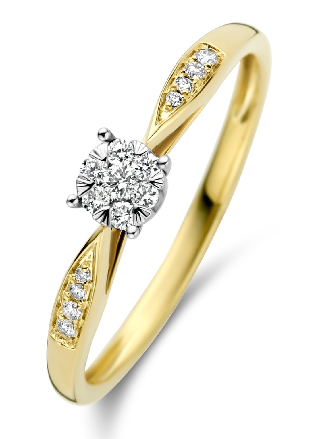 Diamond Point Gouden ring 0.15 ct diamant Enchanted - voorkant goud