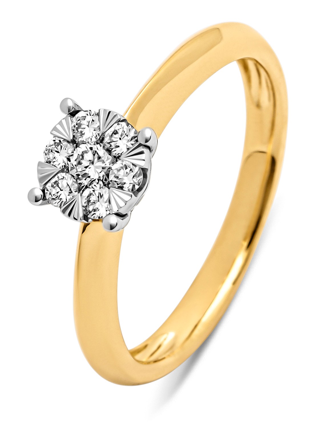 Diamond Point Gouden ring, 0.25 ct diamant, Enchanted - voorkant geelgoud