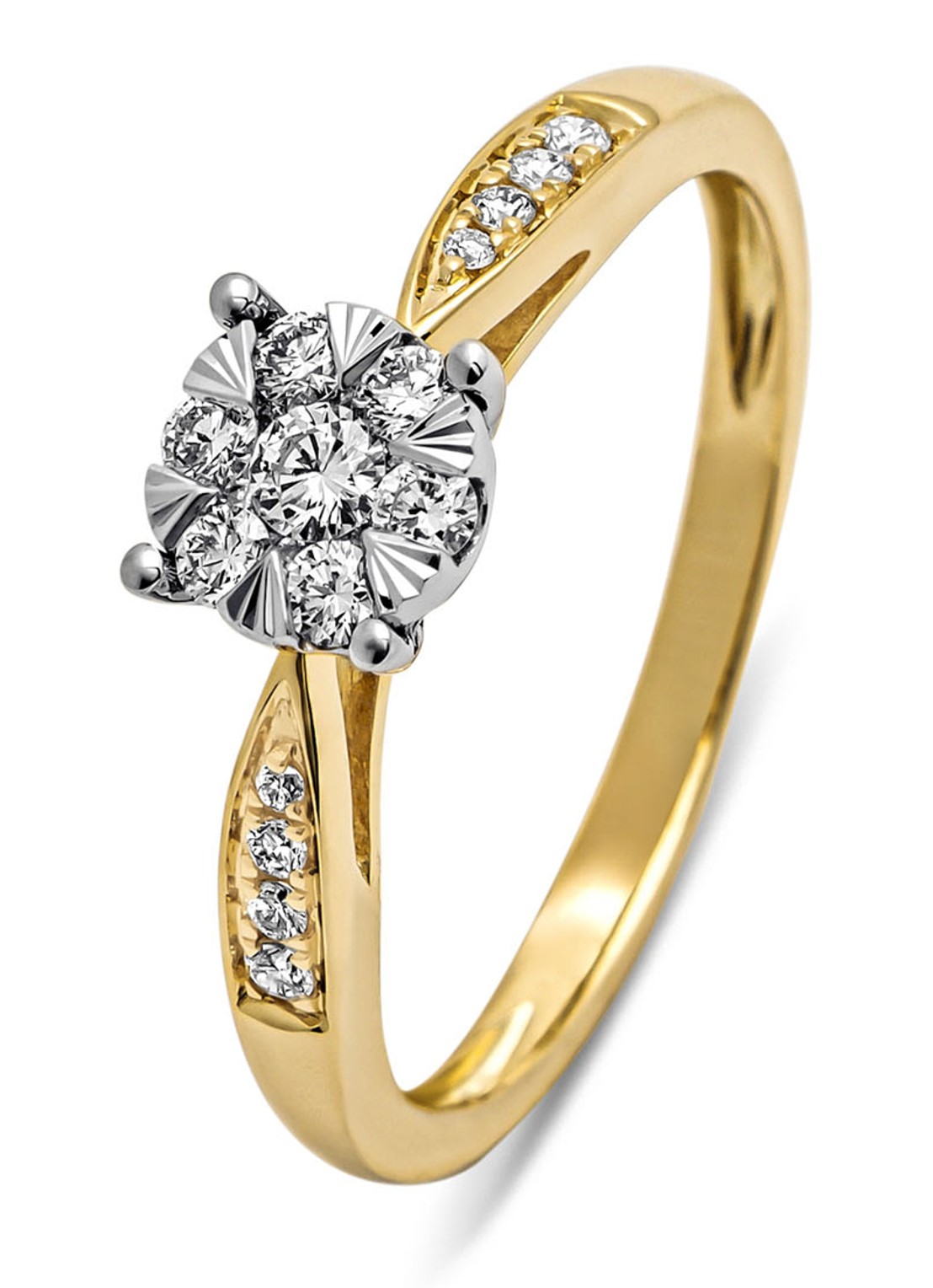 Diamond Point Gouden ring, 0.29 ct diamant, Enchanted - voorkant geelgoud