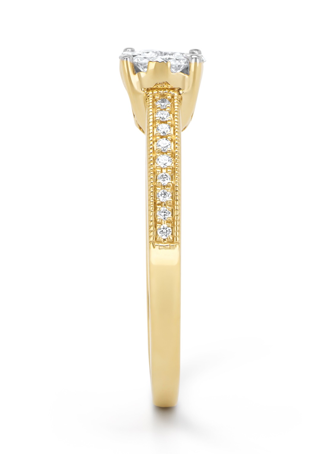 Diamond Point Gouden ring, 0.32 ct diamant, Enchanted - achterkant geelgoud