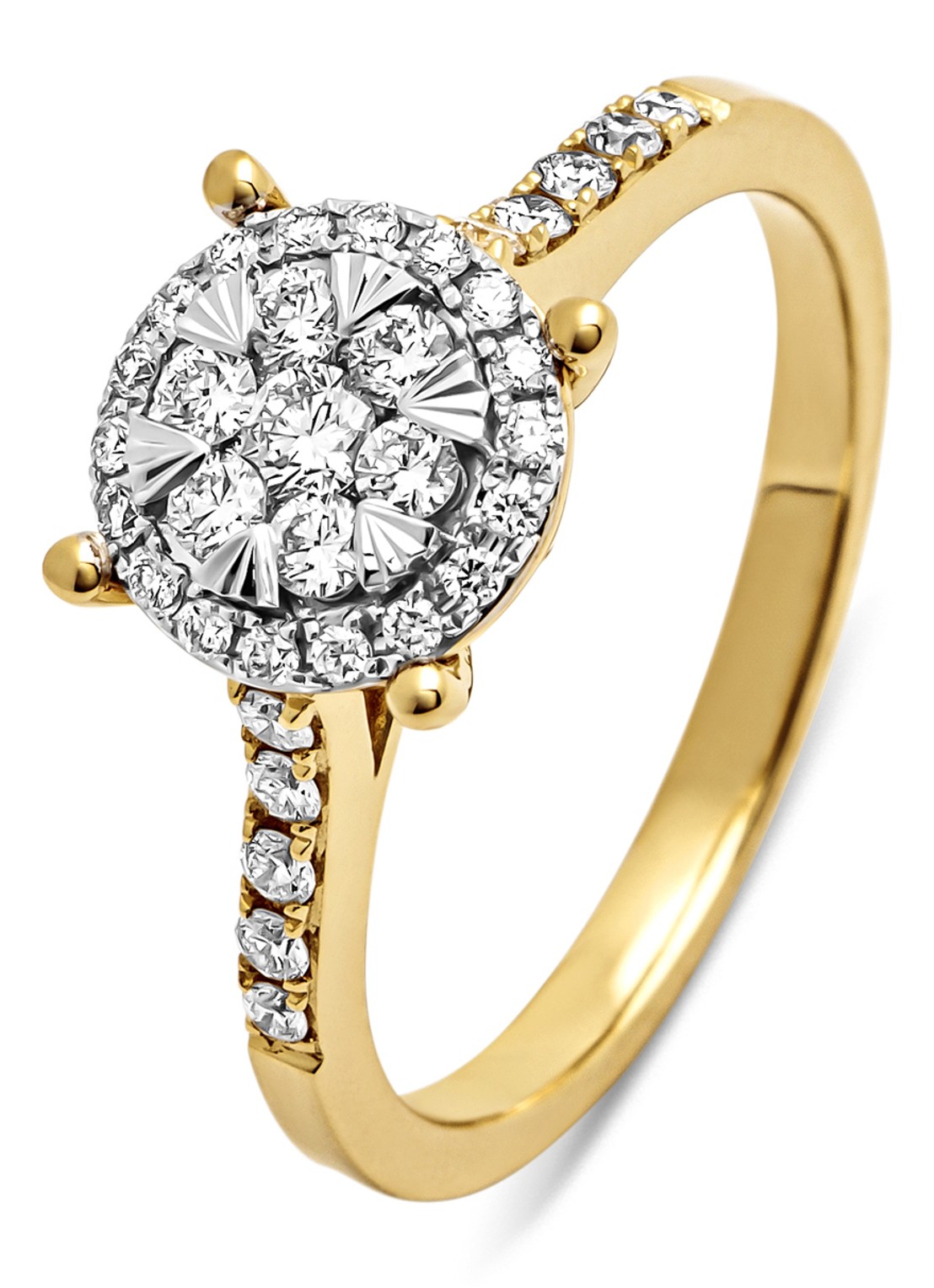 Diamond Point Gouden ring, 0.34 ct diamant, Enchanted - voorkant geelgoud