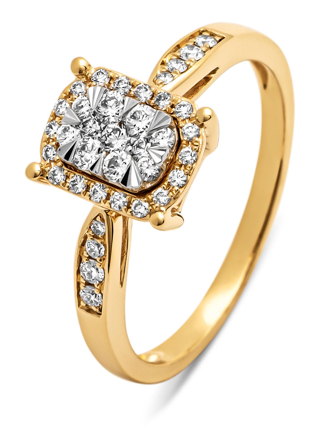 Diamond Point Gouden ring, 0.34 ct diamant, Enchanted - voorkant geelgoud