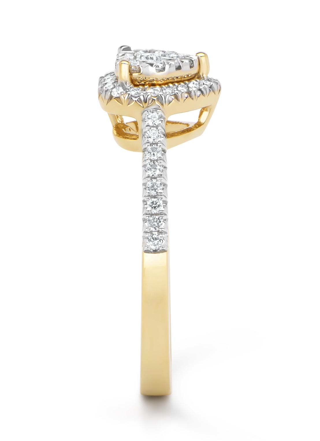 Diamond Point Gouden ring, 0.37 ct diamant, Enchanted - achterkant 3 geelgoud