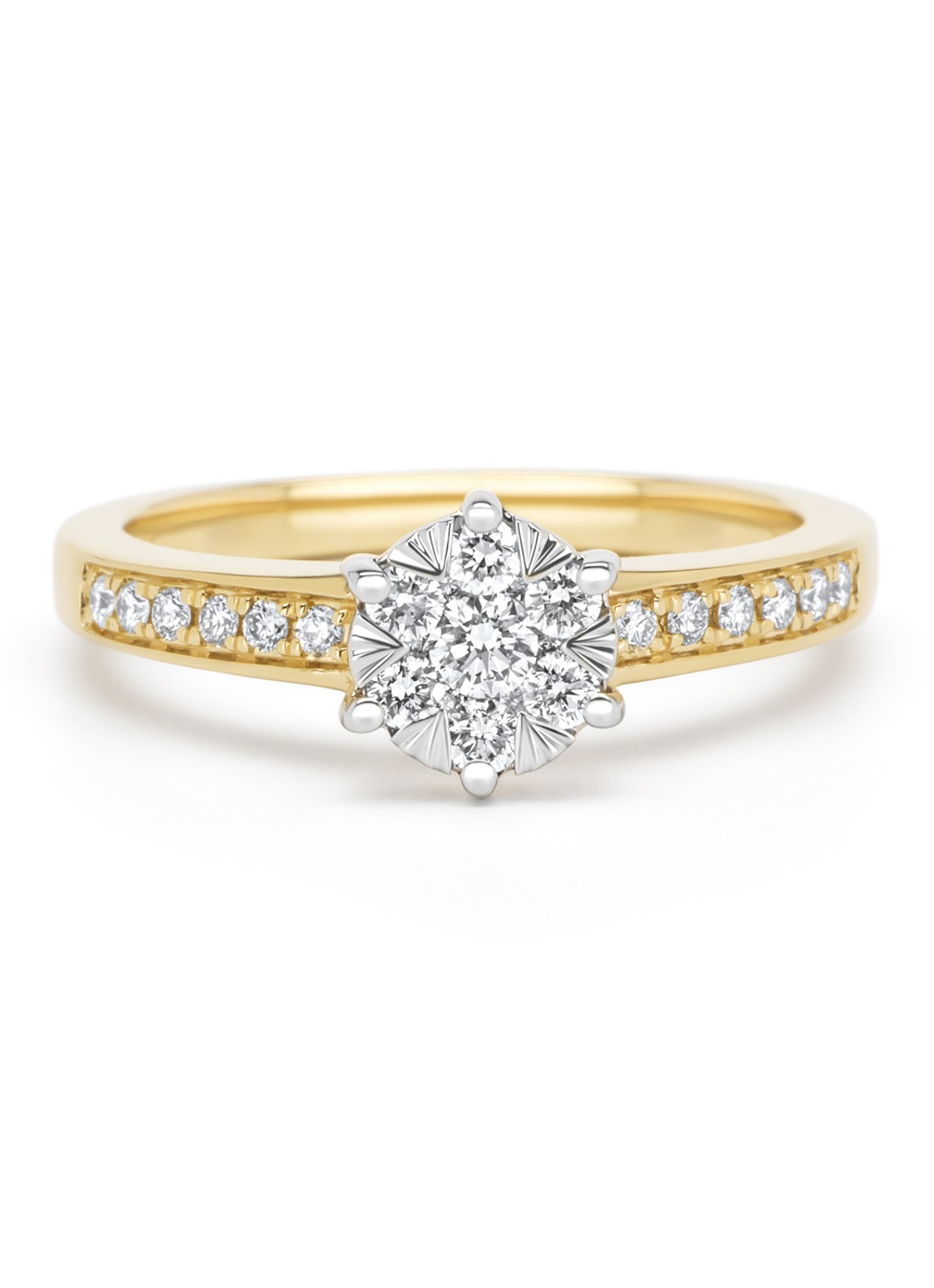 Diamond Point Gouden ring, 0.39 ct diamant, Enchanted - achterkant 2 geelgoud