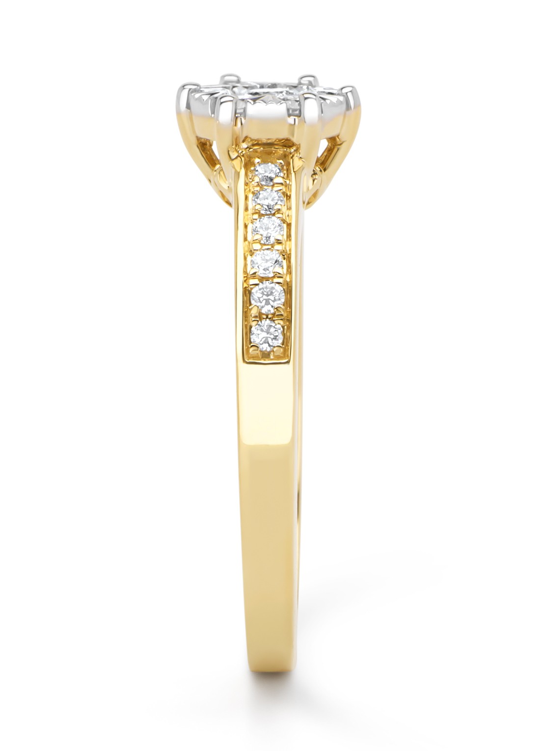 Diamond Point Gouden ring, 0.39 ct diamant, Enchanted - detail geelgoud
