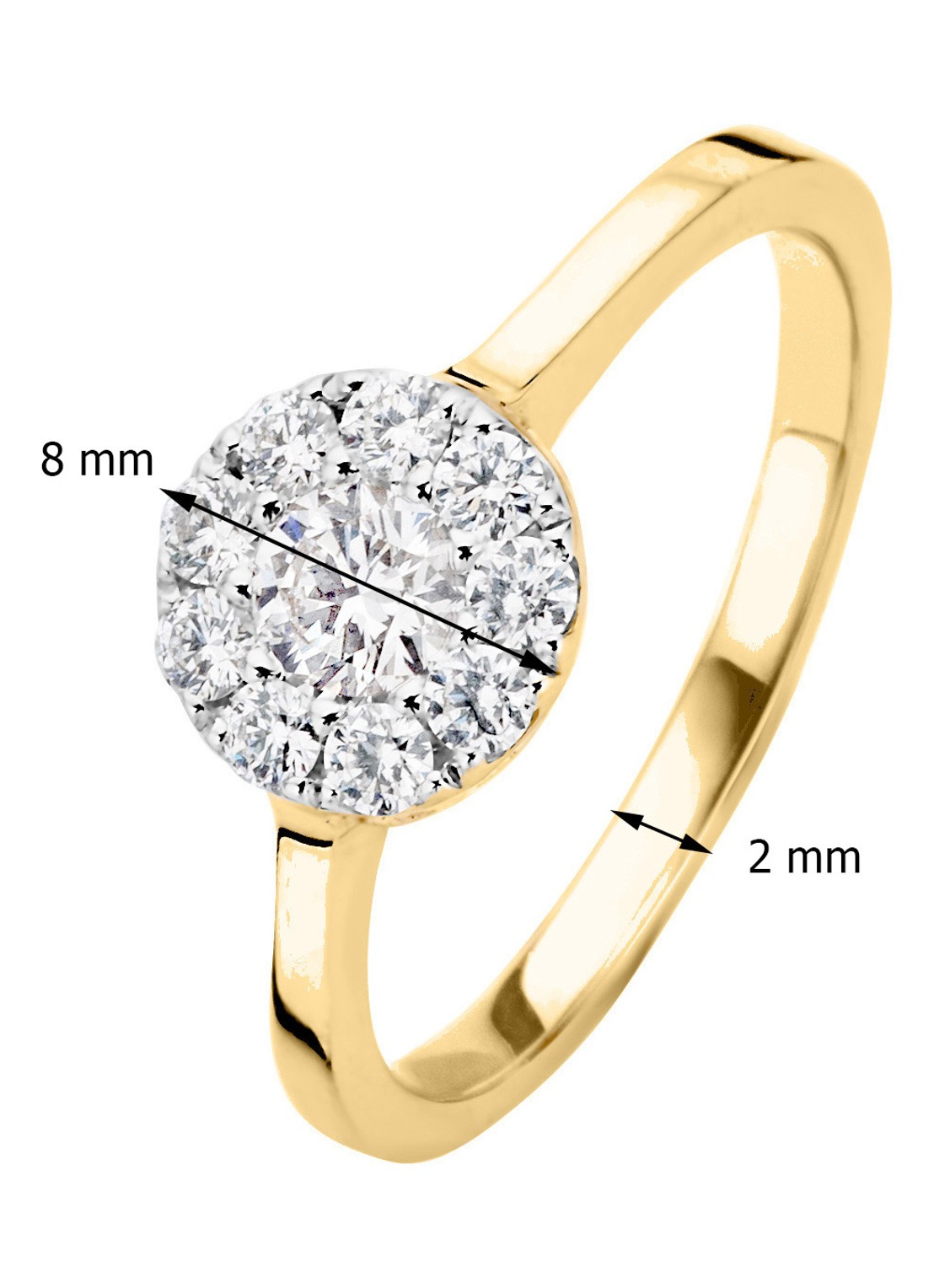 Diamond Point Gouden ring 0.42 ct diamant Hearts & Arrows - detail 3 goud