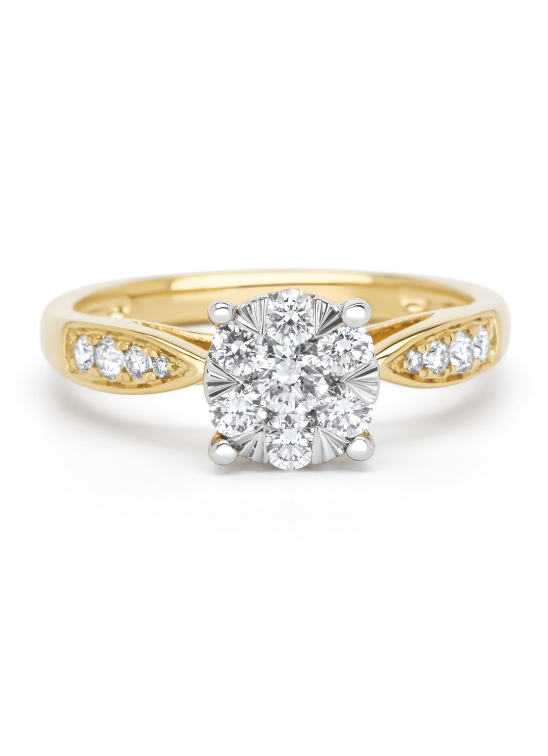Diamond Point Gouden ring, 0.57 ct diamant, Enchanted - achterkant 2 geelgoud