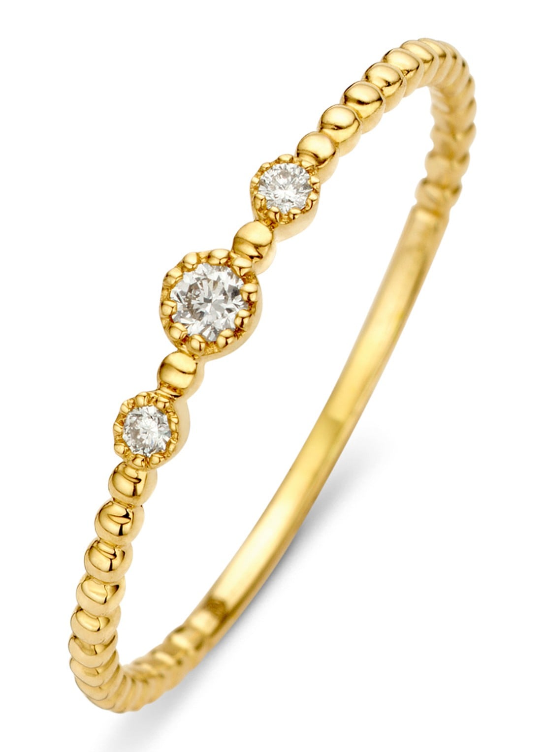 Diamond Point Joy ring van 14 karaat geelgoud met 0.07 ct diamant - voorkant goud
