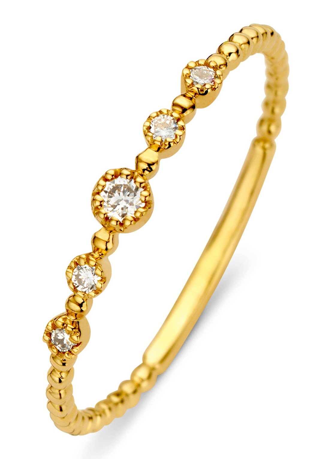 Diamond Point Joy ring van 14 karaat geelgoud met 0.09 ct diamant - voorkant goud