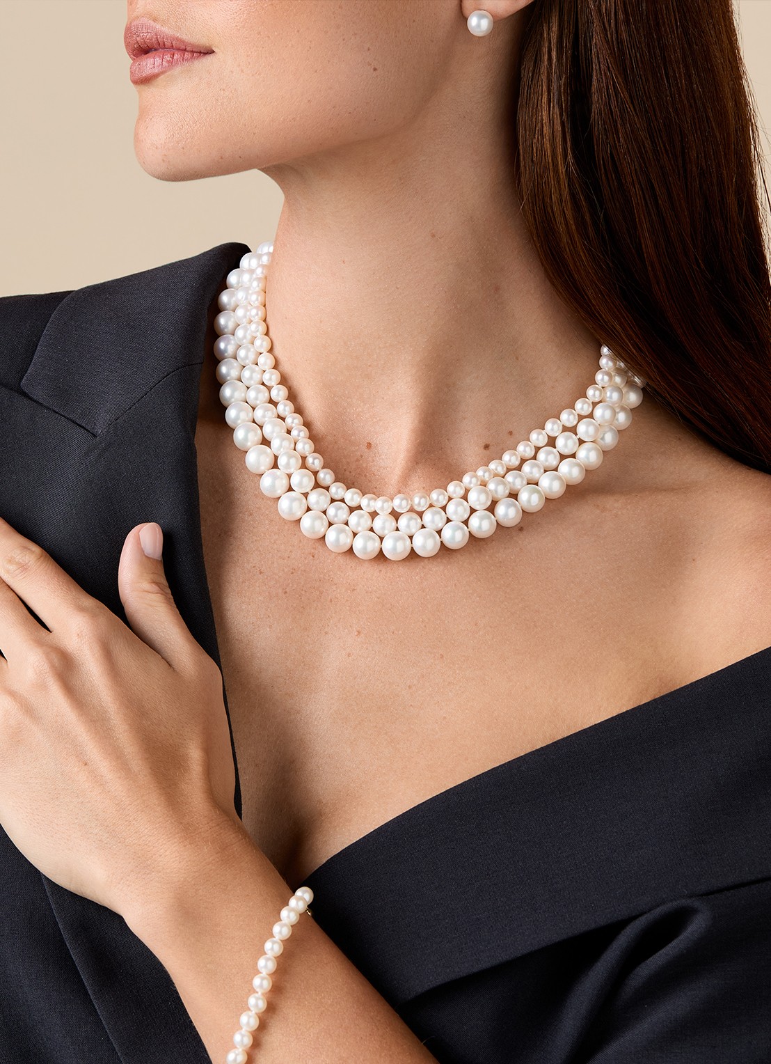 Diamond Point Ketting van geelgoud Rivièra - detail 3 wit