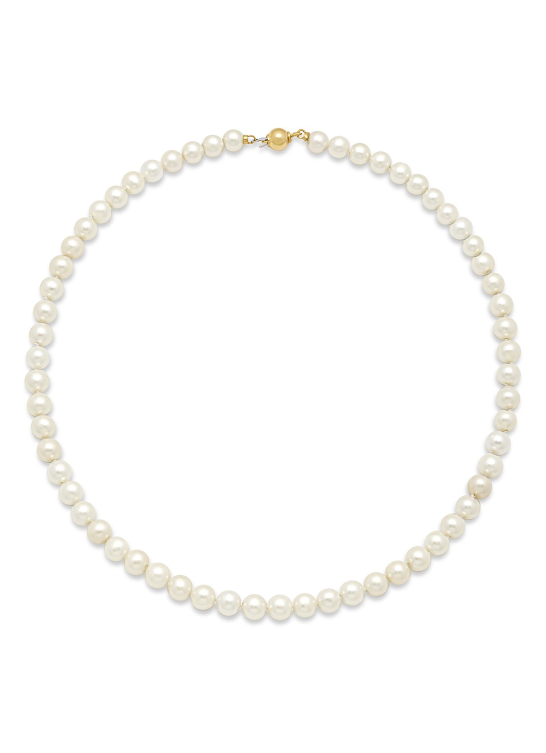Diamond Point Ketting van geelgoud Rivièra - voorkant wit