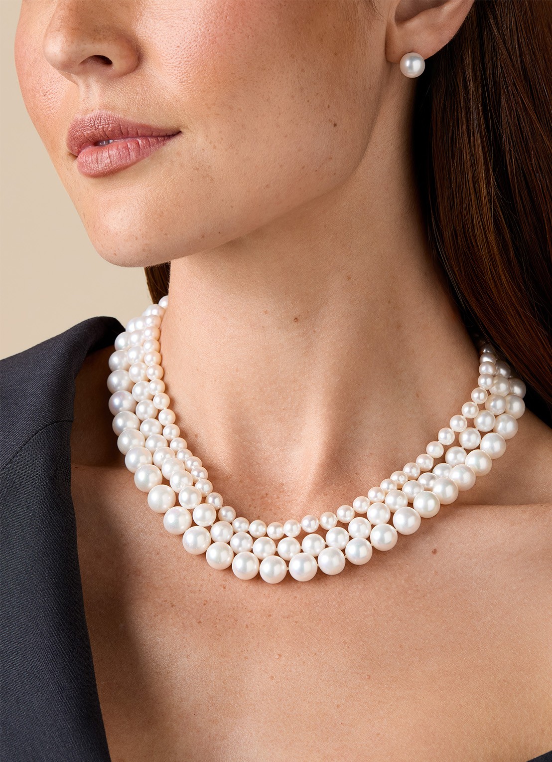 Diamond Point Ketting van geelgoud Rivièra - voorkant 2 wit