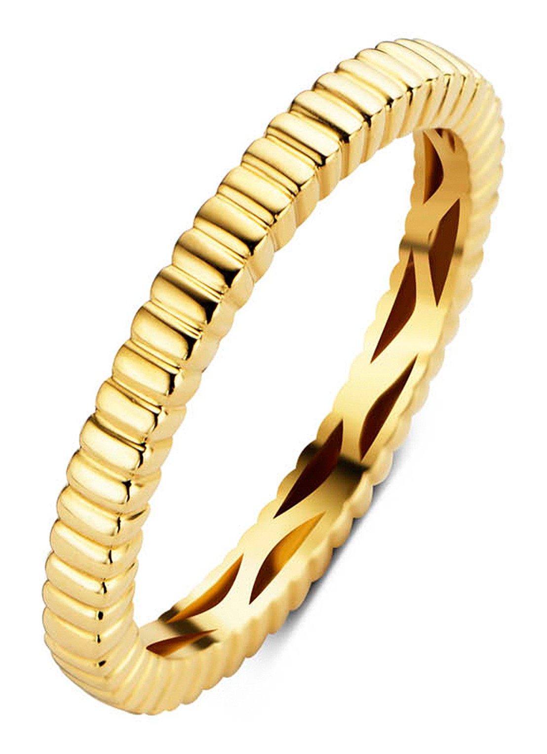 Diamond Point Ring Ensemble van 14 karaat geelgoud - voorkant goud
