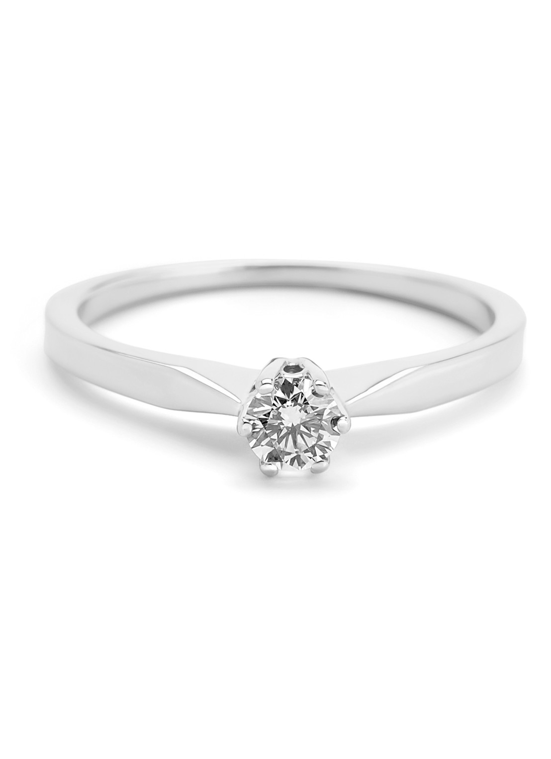 Diamond Point Ring Groeibriljant van 18 karaat witgoud met 0.20 ct. diamant - detail witgoud