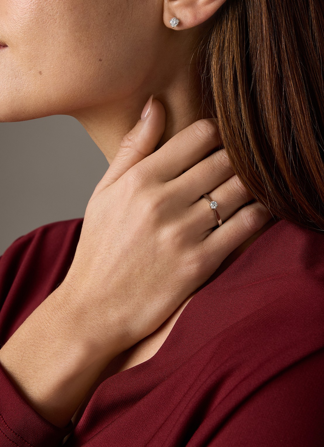 Diamond Point Ring Groeibriljant van 18 karaat witgoud met 0.20 ct. diamant - voorkant 4 witgoud