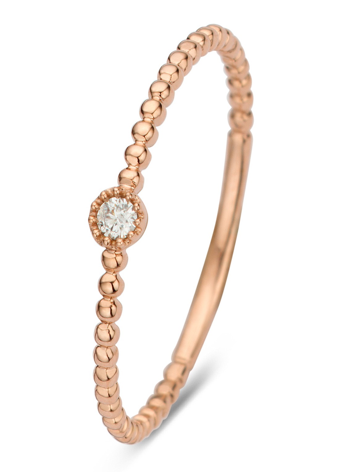 Diamond Point Ring van 14 karaat roségoud met 0.03 ct diamant Joy - voorkant 2 roségoud