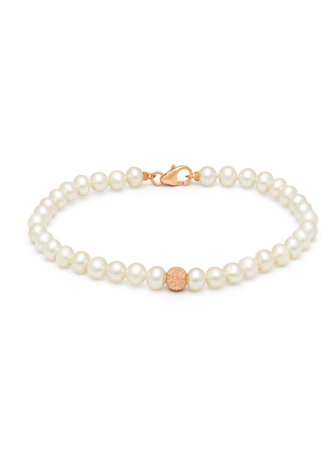 Diamond Point Roségouden armband Rivièra - voorkant wit