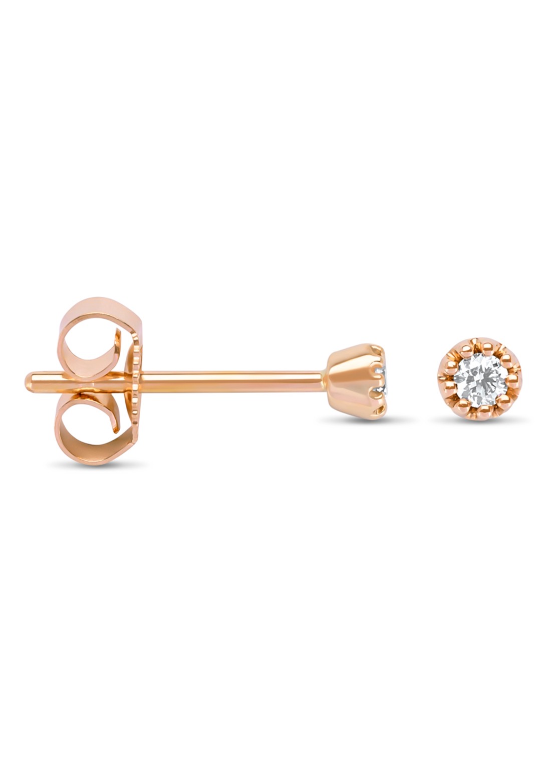 Diamond Point Roségouden oorsieraden 0.06 ct diamant Joy - voorkant roségoud