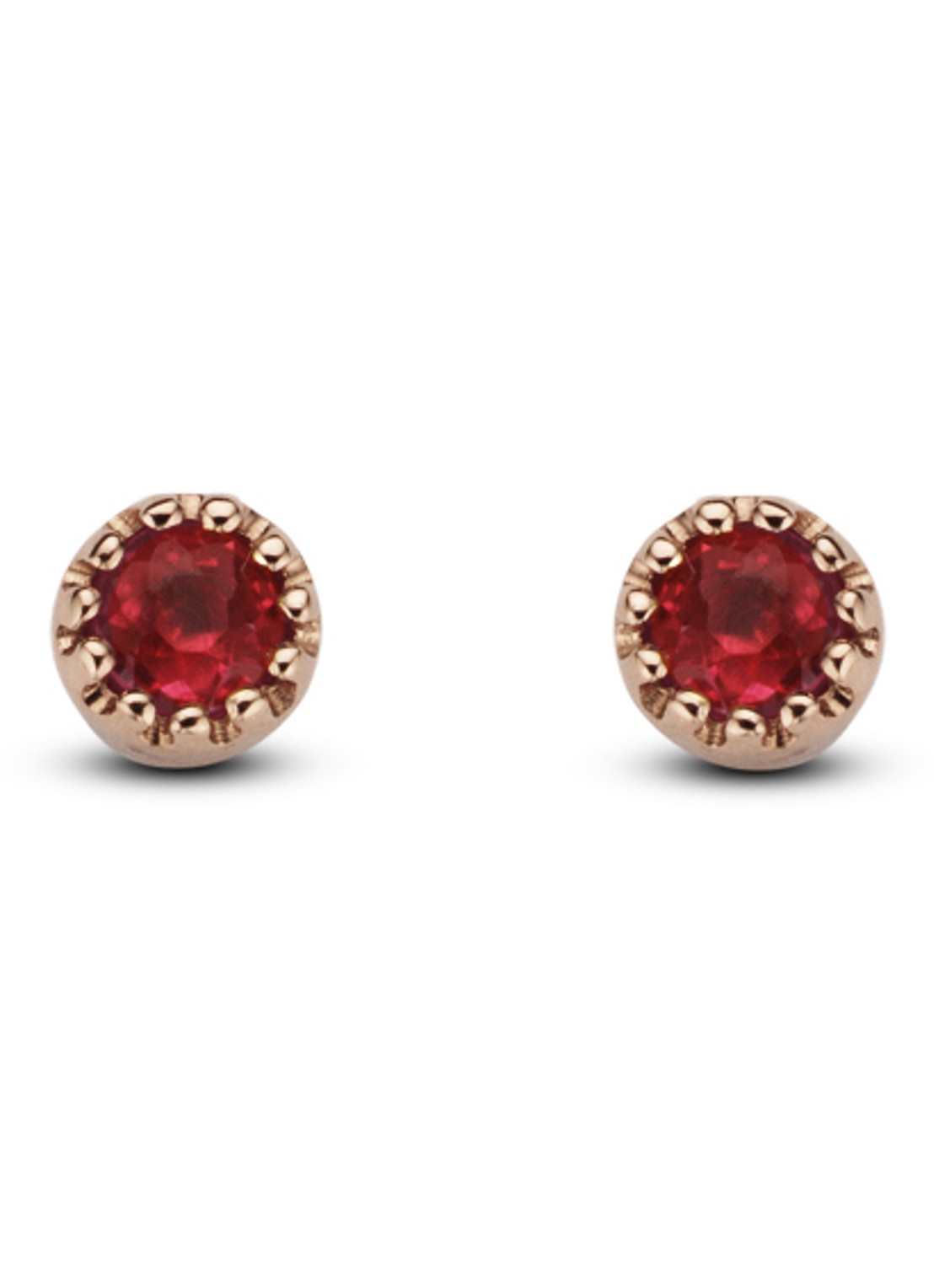 Diamond Point Roségouden oorsieraden 0.10 ct robijn Joy - voorkant roségoud