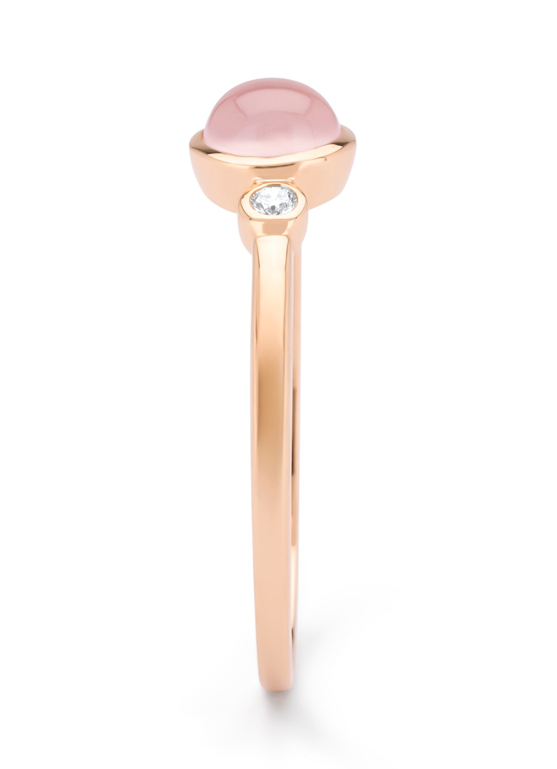 Diamond Point Roségouden ring, 0.54 ct rozenkwarts, Little Drops - detail 3 roségoud