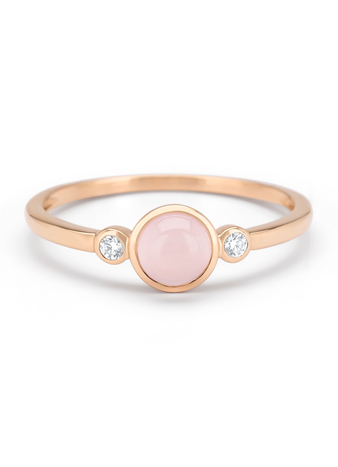 Diamond Point Roségouden ring, 0.54 ct rozenkwarts, Little Drops - detail 4 roségoud