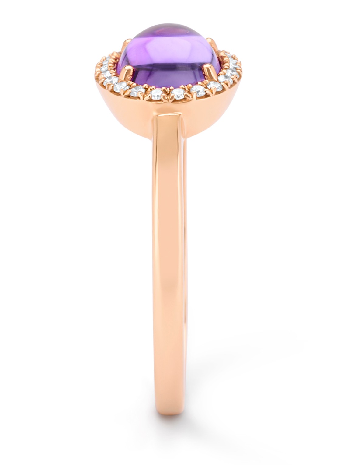 Diamond Point Roségouden ring, 1.20 ct paarse amethist, Little Drops - detail 3 roségoud