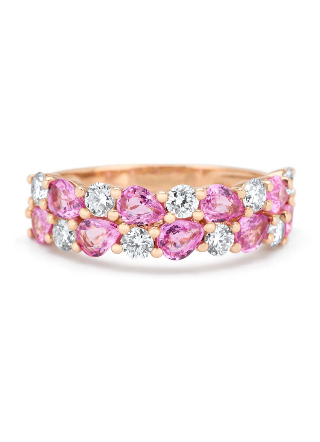 Diamond Point Roségouden ring, 1.65 ct roze saffier, Eden - detail 2 roségoud