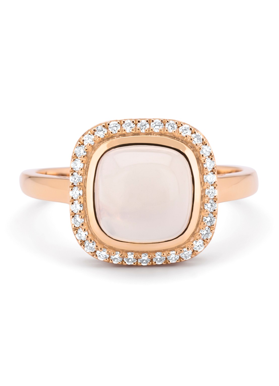 Diamond Point Roségouden ring, 2.32 ct maansteen, Little Drops - detail 2 roségoud