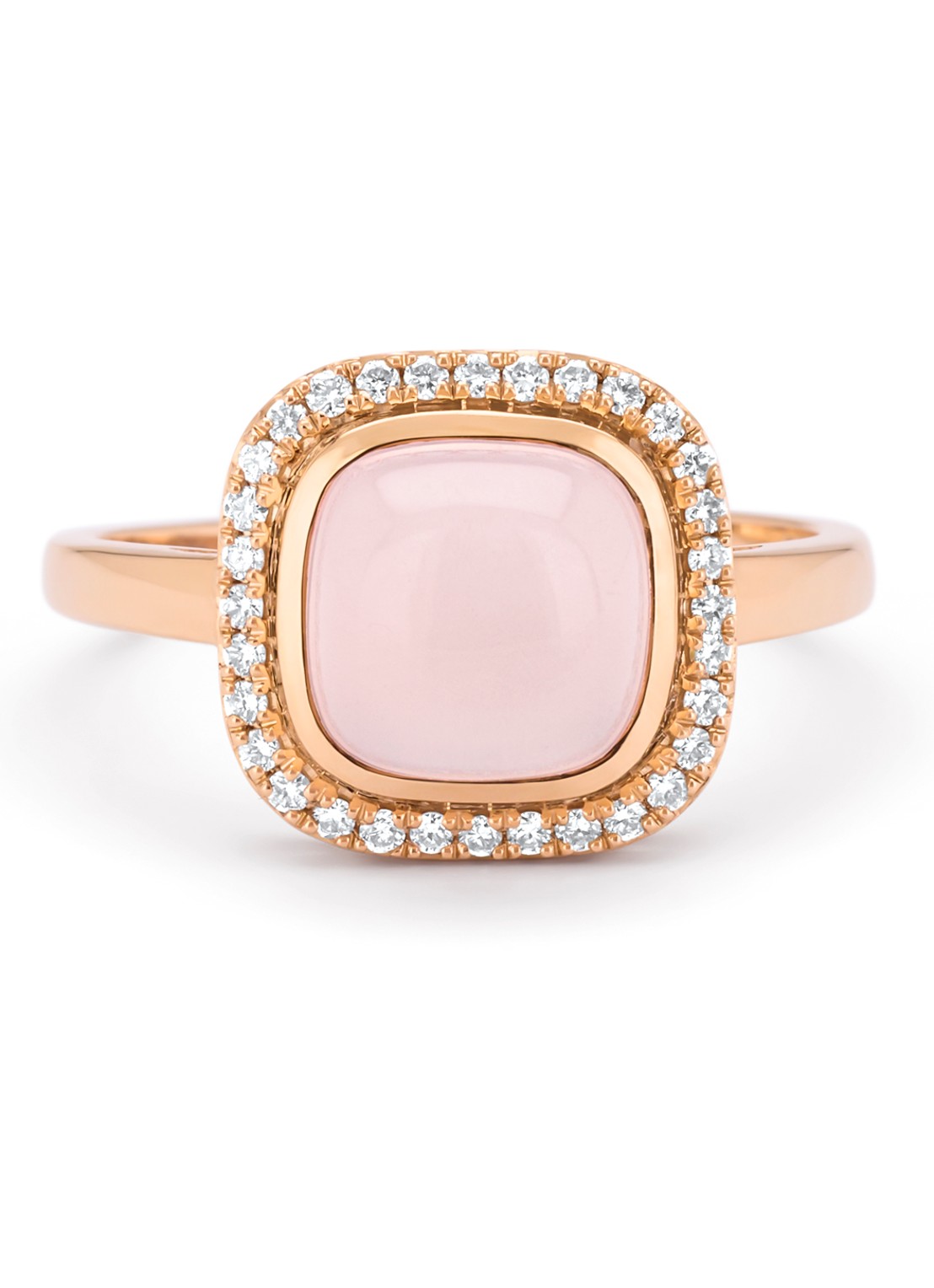 Diamond Point Roségouden ring, 2.36 ct rozenkwarts, Little Drops - detail 2 roségoud