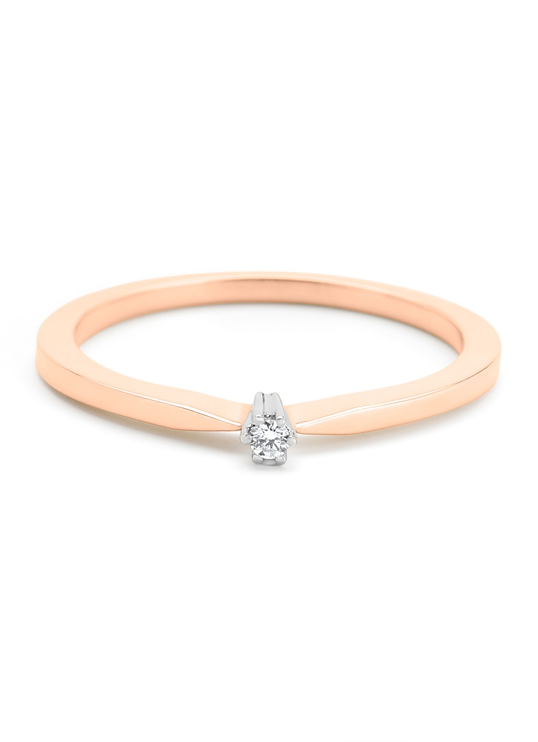 Diamond Point Roségouden solitair groeibriljant ring, 0.02 ct. 0.02 ct diamant Groeibriljant - detail 2 roségoud