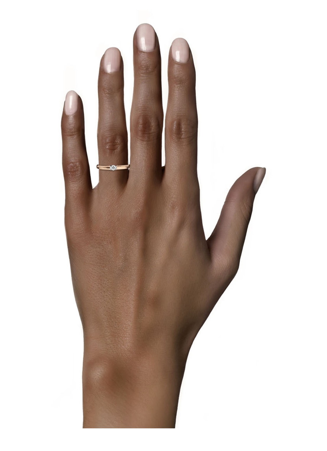 Diamond Point Roségouden solitair groeibriljant ring, 0.11 ct. 0.11 ct diamant Groeibriljant - detail roségoud