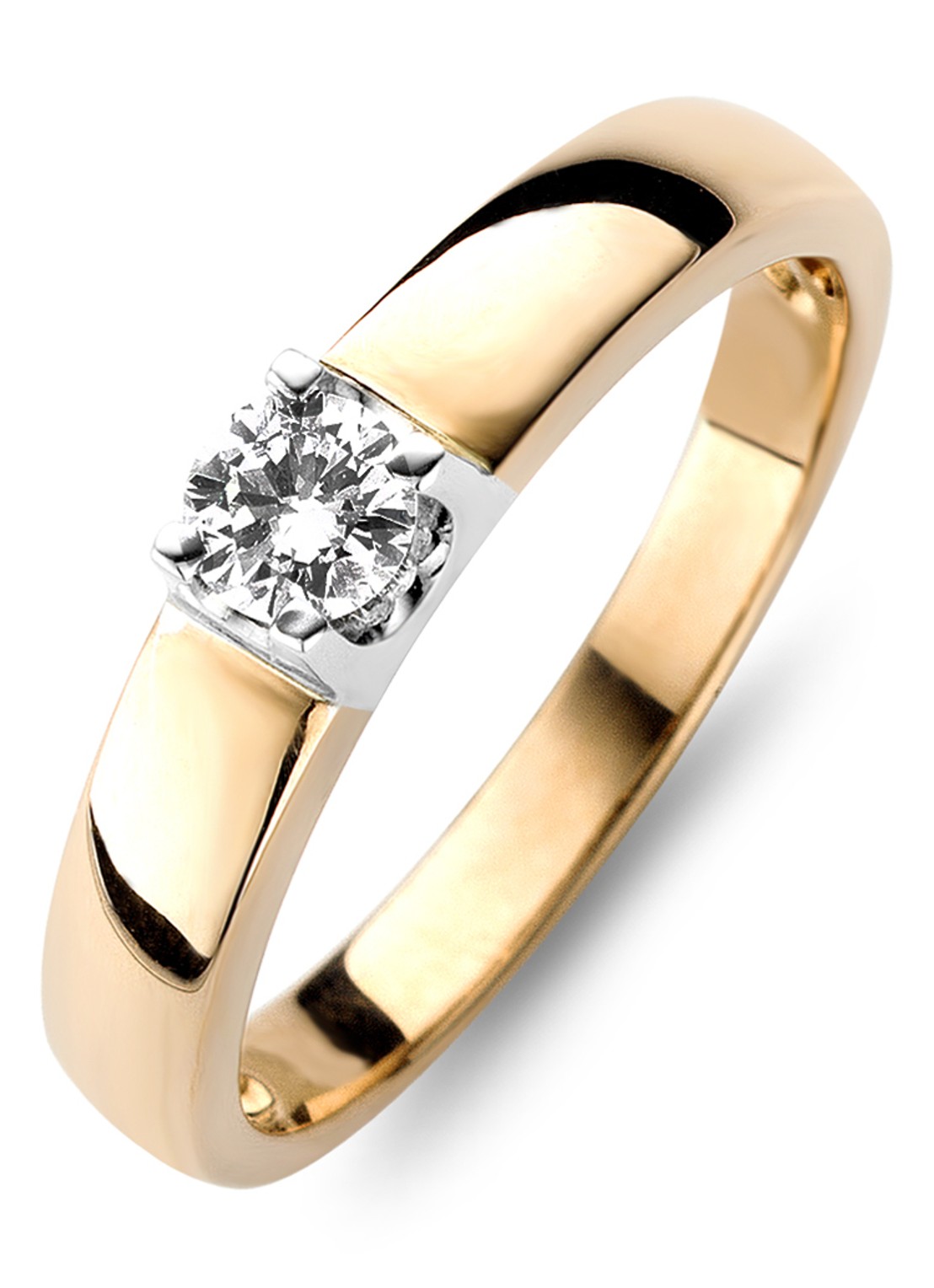 Diamond Point Roségouden solitair groeibriljant ring, 0.17 ct. 0.17 ct diamant Groeibriljant - voorkant roségoud