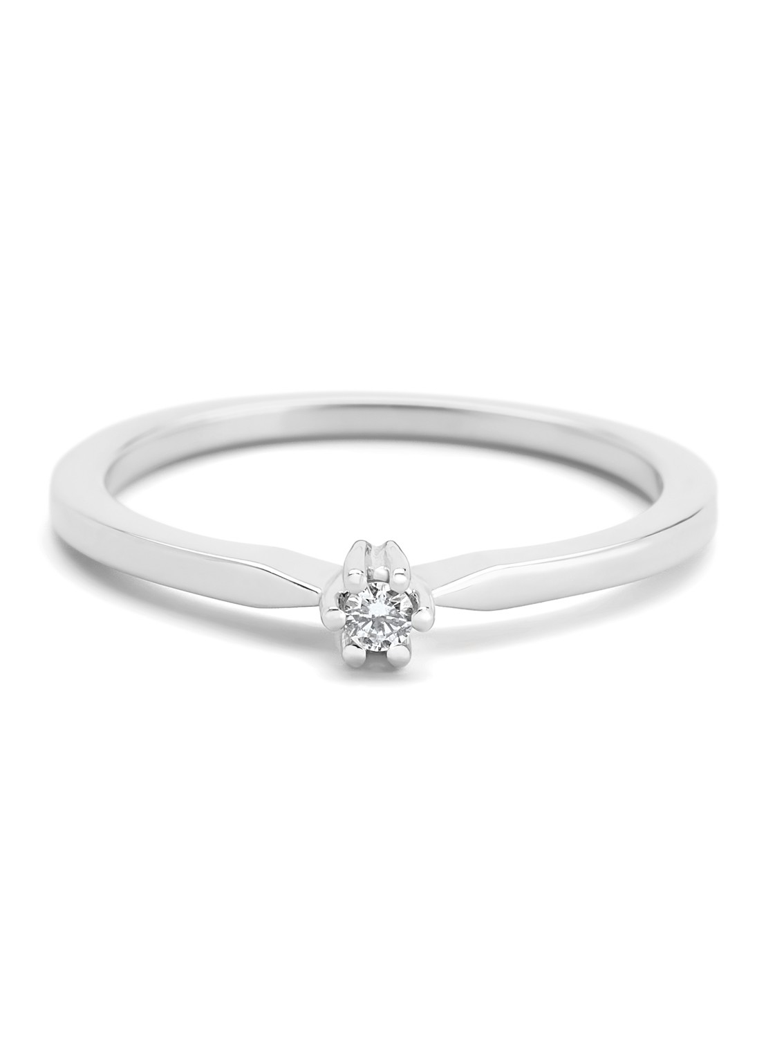 Diamond Point Solitair groeibriljant ring van 18 karaat witgoud, 0.04 ct. diamant - detail 4 witgoud