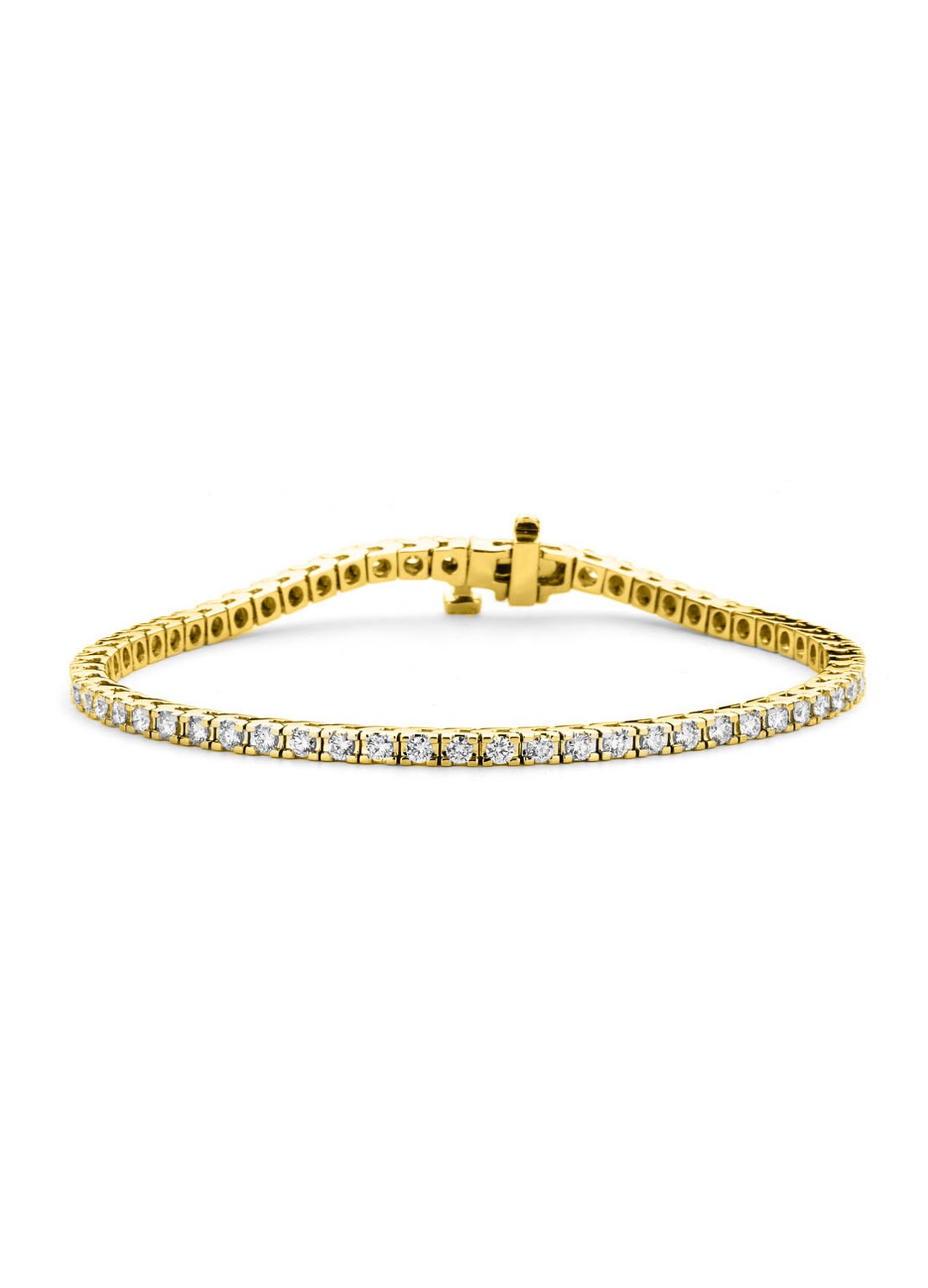 Diamond Point Tennisarmband, 3.00 ct - voorkant 2 geelgoud