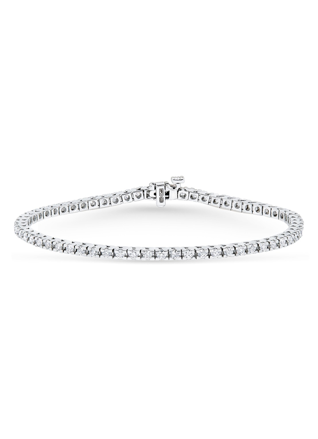 Diamond Point Tennisarmband van 14 karaat witgoud, 2.00 ct diamant - voorkant witgoud