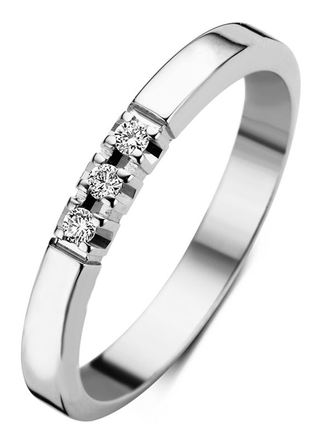 Diamond Point Witgouden alliance groeibriljant ring, 0.09 ct. - voorkant witgoud