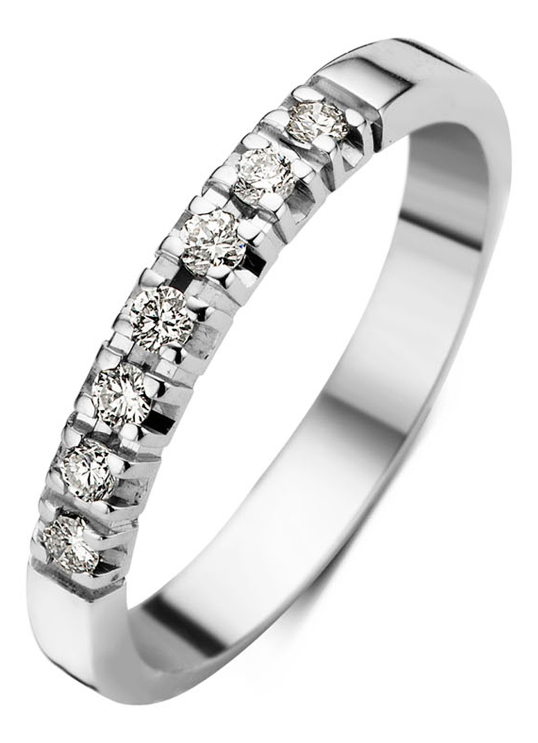 Diamond Point Witgouden alliance groeibriljant ring, 0.21 ct. 0.21 ct diamant Groeibriljant - voorkant witgoud