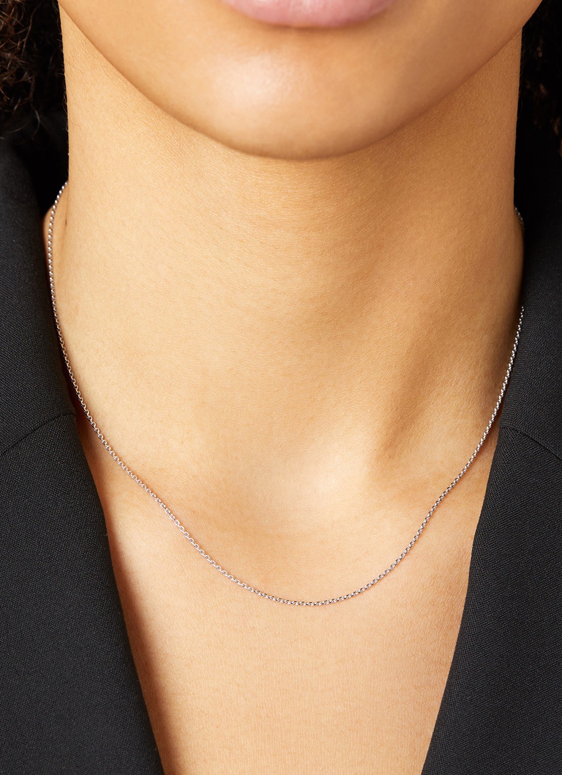 Diamond Point Witgouden anker collier Timeless Treasures (40cm) - voorkant 2 witgoud