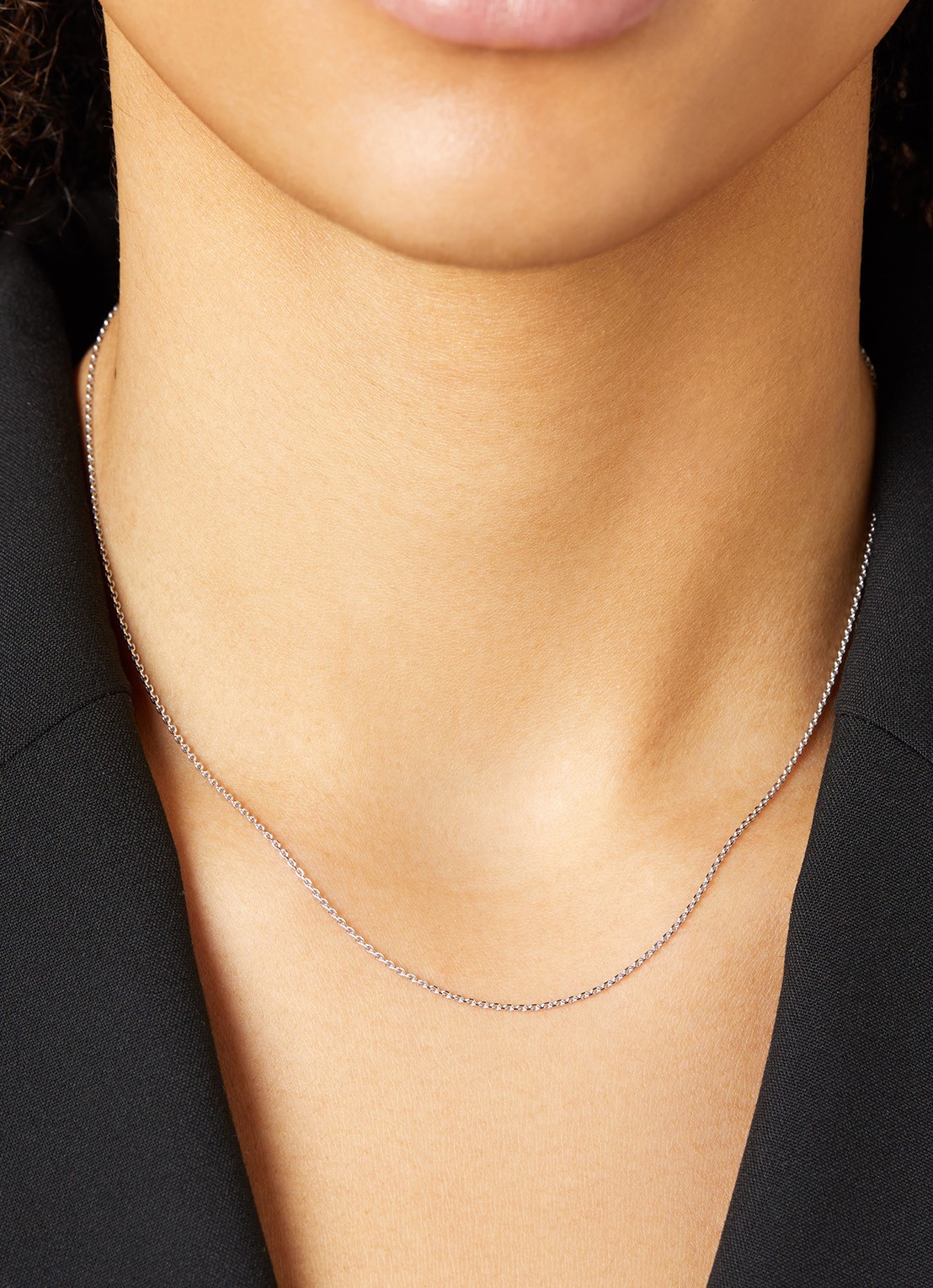 Diamond Point Witgouden anker collier Timeless Treasures (42cm) - voorkant 2 witgoud