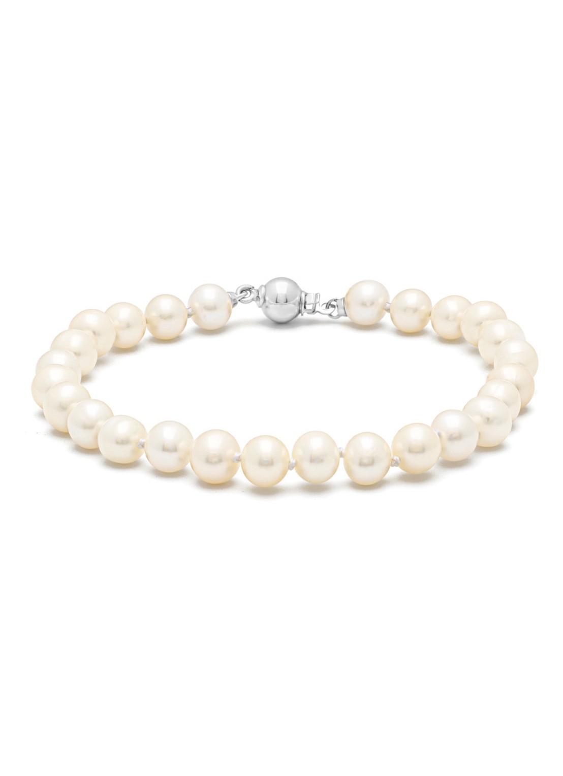Diamond Point Witgouden armband Rivièra - voorkant wit
