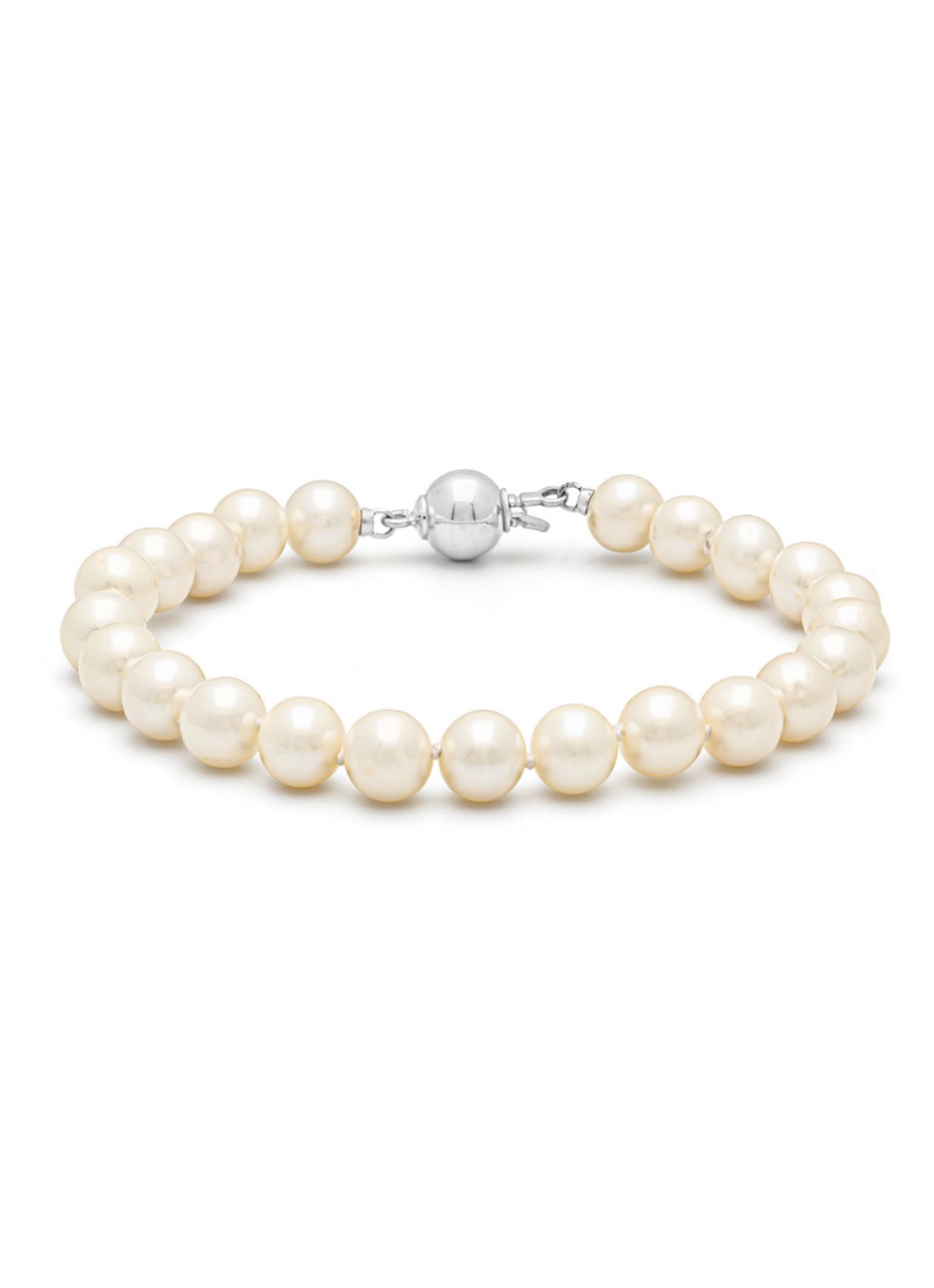 Diamond Point Witgouden armband Rivièra - voorkant wit