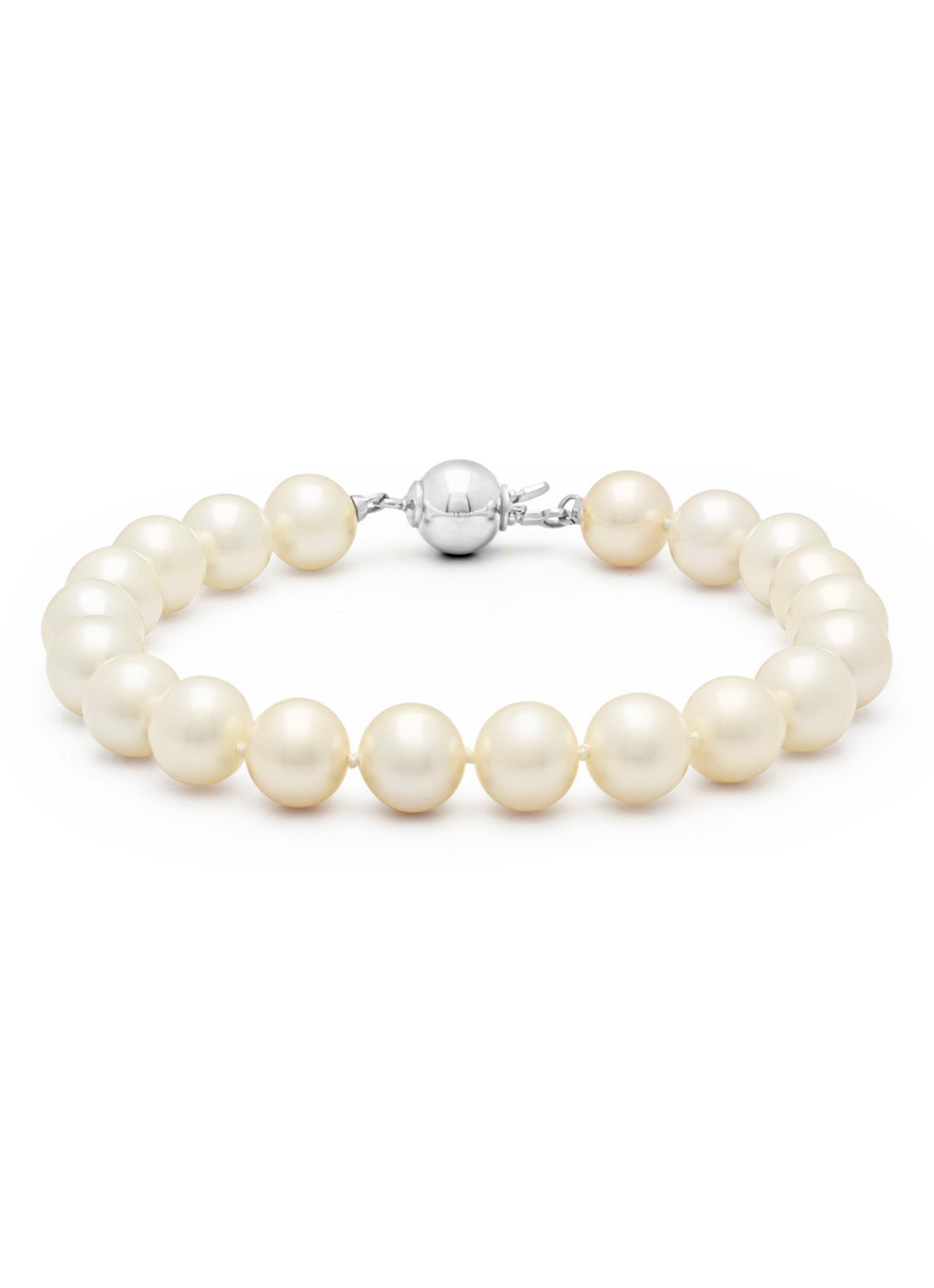 Diamond Point Witgouden armband Rivièra - voorkant wit