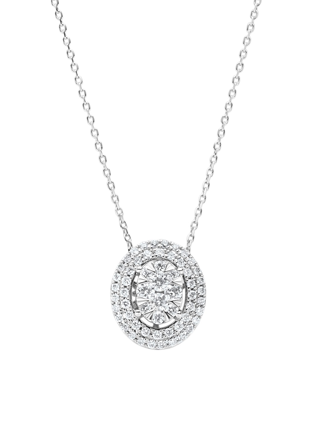 Diamond Point Witgouden collier, 0.42 ct diamant, Enchanted - voorkant 2 witgoud