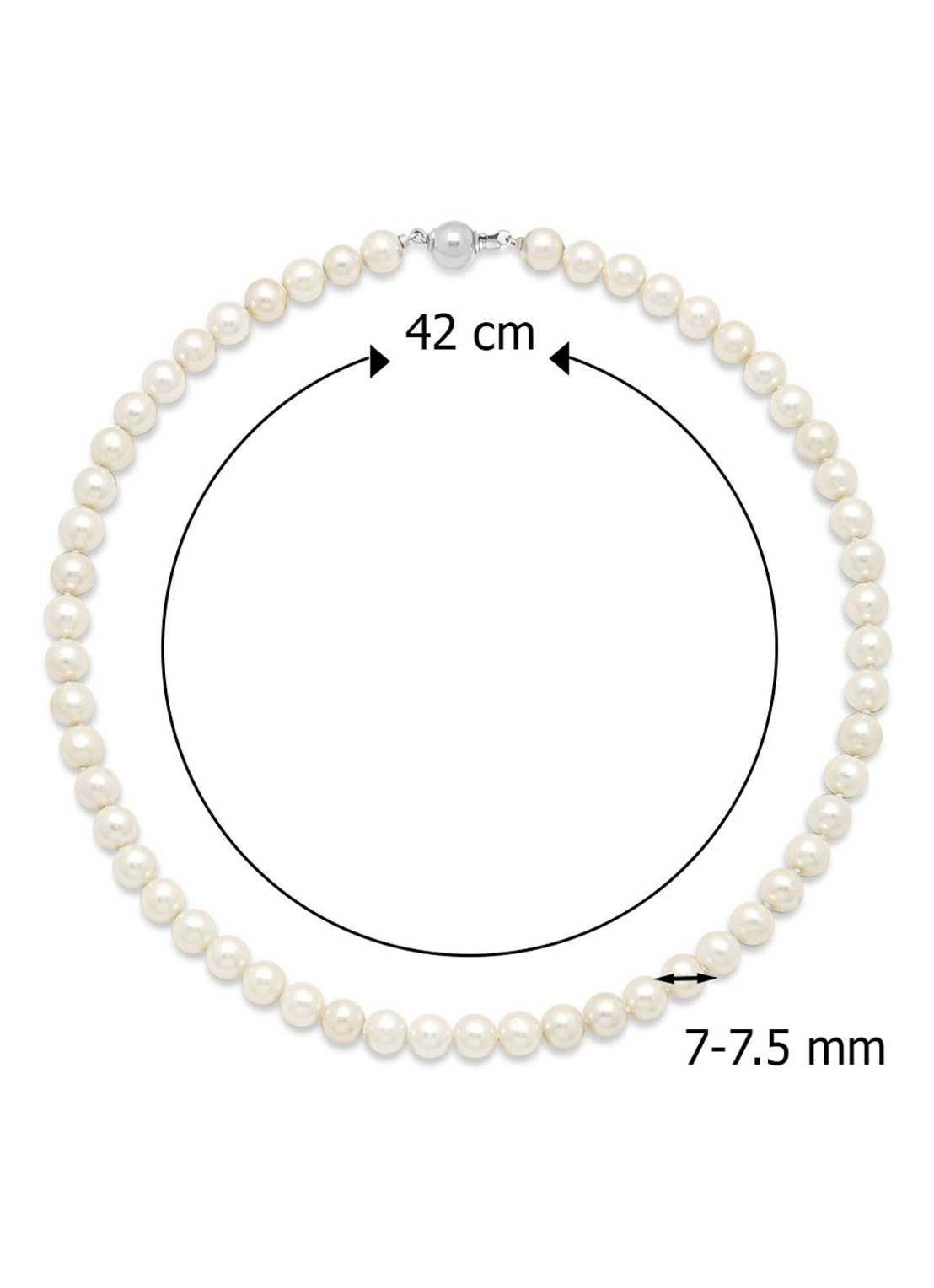 Diamond Point Witgouden collier Rivièra - detail wit